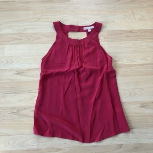 Banana Republic Pink Silk Open Back Tank Size 0